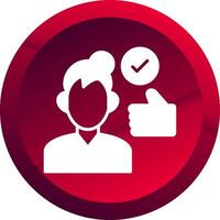 Work Done Glyph Button Icon vector