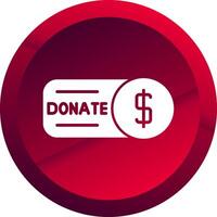 Donate Button Glyph Button Icon vector