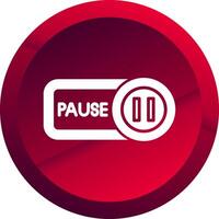 Pause Glyph Button Icon vector