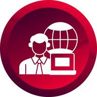 Remotely Working Glyph Button Icon vector