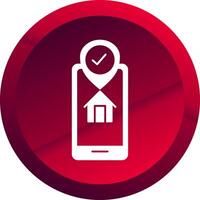Gps Tracker Glyph Button Icon vector