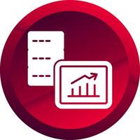 Big Data Glyph Button Icon vector