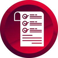 Checklist Glyph Button Icon vector