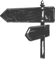 Rustic Wooden Signpost with Two Blank Signboards Pointing in Different Directions vector