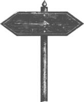Wooden signpost with an arrow pointing right vector