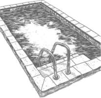Detailed Isometric View of a Swimming Pool with a Ladder vector