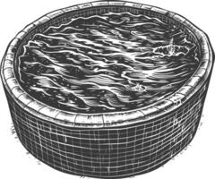 Barrel container with water surface ripples vector