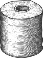 Detailed Hand-Drawn Sketch of a Single Roll of Toilet Paper vector