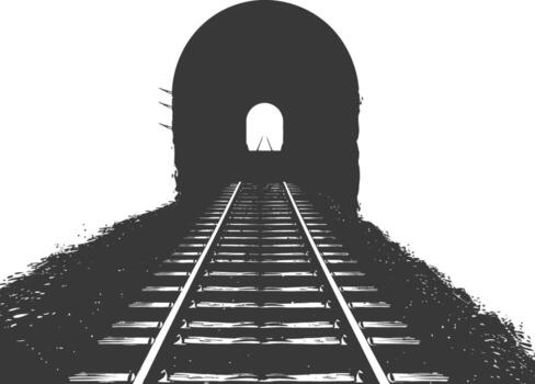 ligero a el final de el ferrocarril túnel vector