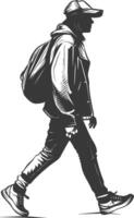 Man Walking Silhouette vector