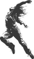 Dynamic Leap A Silhouette of Freedom and Movement vector