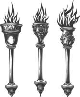 Ornate Vintage Torches vector