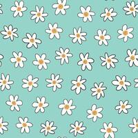 chamomile flower simple seamless pattern. vector