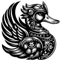 cyberpunk modern futuristic duck silhouette vector