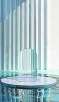 Minimalist abstract geometric design with glass and light modern art background perfect for creative projects or interior decor. photo