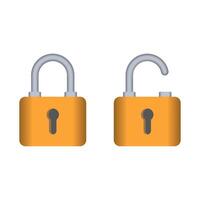 Padlock icon in the open and closed position vector