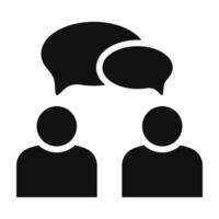 conversation and discussion icon in solid style vector