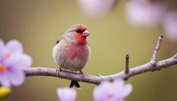 colourful tiny finch stands on a branch , Bird Photography photo