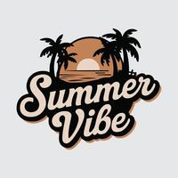 Summer Vibe Typography Design vector