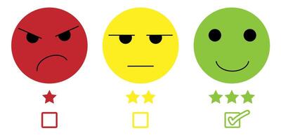 different moods smiles and check mark sign vector