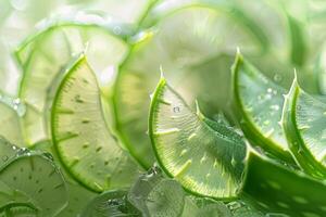 Close-Up of Aloe Vera Leaf Slices photo