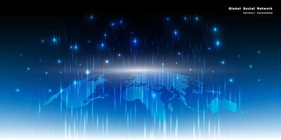 Map of the planet. World map. Global social network. Future. vector