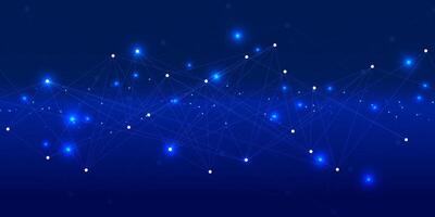 Molecules technology with polygonal shapes on dark blue background. vector
