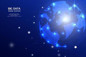 Technology image of globe. Global network graphic concept. vector