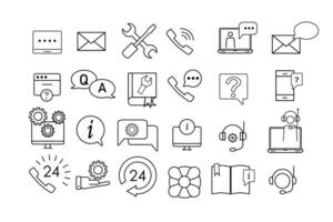 Simple Set of Help and Support Related Line Icons. vector