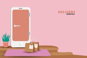 Online delivery service concept. Perfect for landing page, delivery website vector