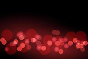 Red bokeh light background. Sparkle effect with particles. vector