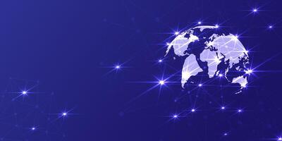 Global network connection. World map point and line composition concept vector