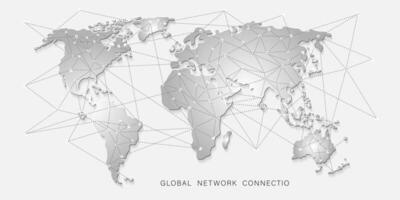 Global network connection World map abstract technology background vector