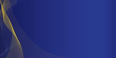abstract blue wavy background with gold line wave, can be used for banner sale vector