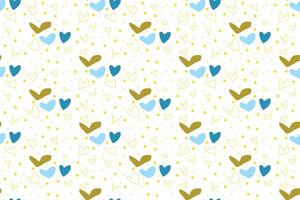 Seamless pattern with yellow hearts on white background. vector
