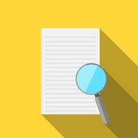 Documents icon and magnifying glass. Confirmed or approved document. vector