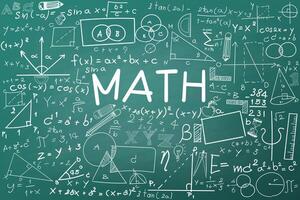 Doodle math blackboard. Mathematical theory formulas and equations vector