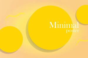 Minimal poster with circles on yellow background. vector