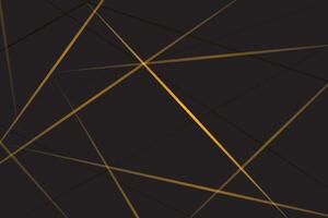 Abstract black with gold lines, triangles background vector