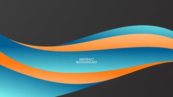 ABSTRACT DARK BACKGROUND WITH BLUE ORANGE ELEGANT COLORFUL GRADIENT SMOOTH LIQUID DESIGN TEMPLATE GOOD FOR MODERN WEBSITE, WALLPAPER, COVER DESIGN vector