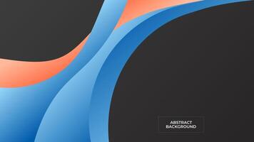 ABSTRACT DARK BACKGROUND WITH BLUE ORANGE ELEGANT COLORFUL GRADIENT SMOOTH LIQUID DESIGN TEMPLATE GOOD FOR MODERN WEBSITE, WALLPAPER, COVER DESIGN vector