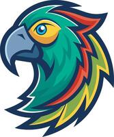 illustration of an Parrot with its wings preparing to catch prey vector