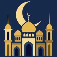 Luxury Islamic Masque with Moon vector