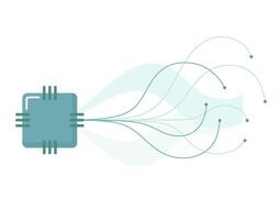 Artificial intelligence, nanotechnology. Concept of artificial intelligence vector