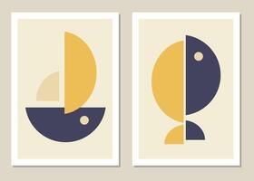 A trendy set of abstract geometric shapes in a minimal style, great decoration for walls vector