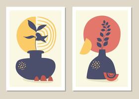 A trendy set of abstract geometric shapes in a minimal style, great decoration for walls vector