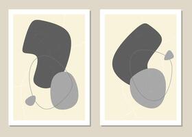 A trendy set of abstract geometric shapes in a minimal style, great decoration for walls vector