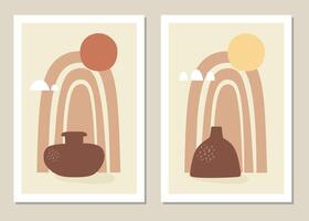 A trendy set of abstract geometric shapes in a minimal style, great decoration for walls vector