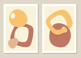 A trendy set of abstract geometric shapes in a minimal style, great decoration for walls vector