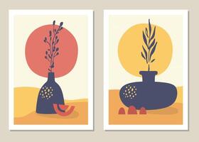 A trendy set of abstract geometric shapes in a minimal style, great decoration for walls vector